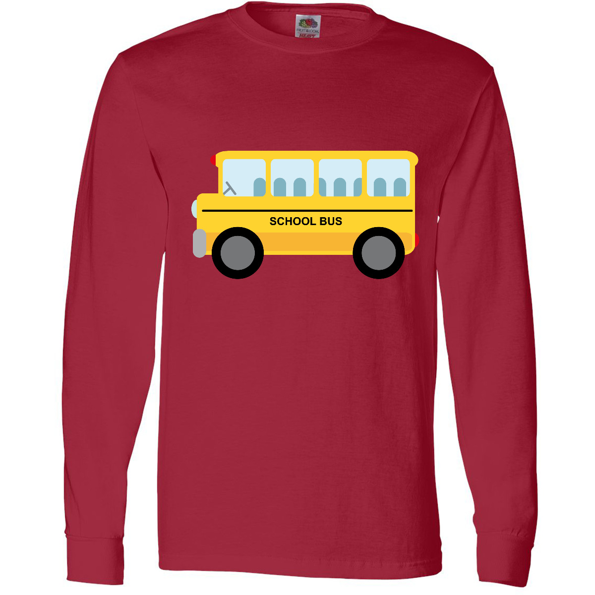 Inktastic School Bus Long Sleeve T-Shirt Back To Elementary Kindergarten Wheels - Picture 7 of 8