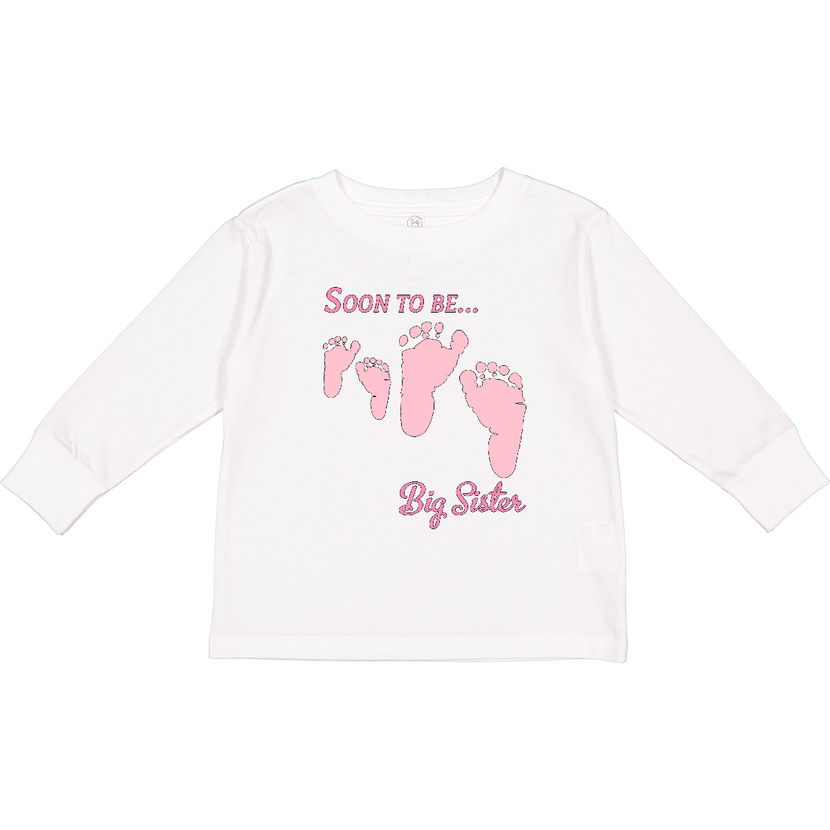 Inktastic Soon To Be Big Sister Toddler Long Sleeve T-Shirt Family Girl Feet - Picture 7 of 7