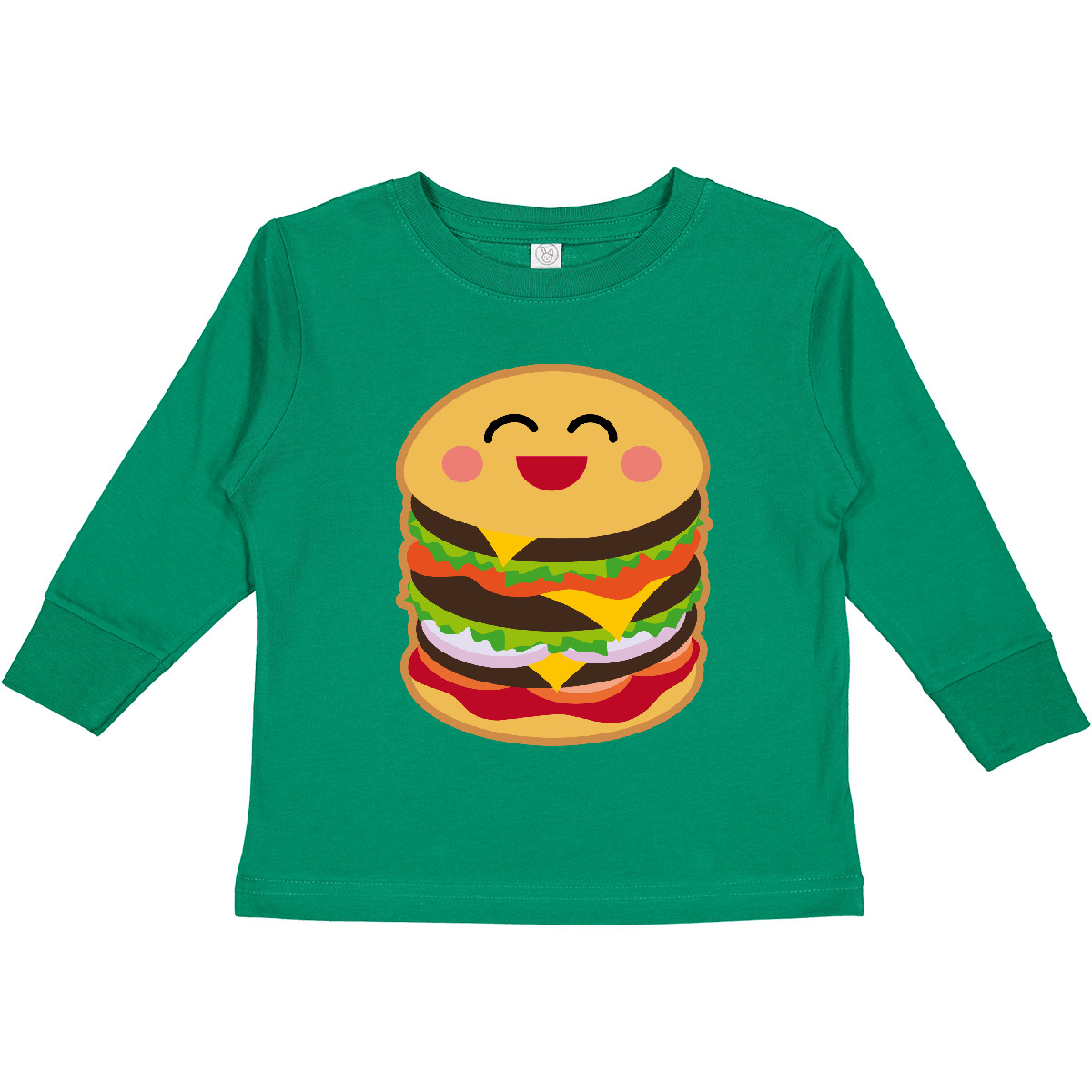 Inktastic Hamburger Kawaii Toddler Long Sleeve T-Shirt Burger Food Fast Bbq Cute - Picture 6 of 8