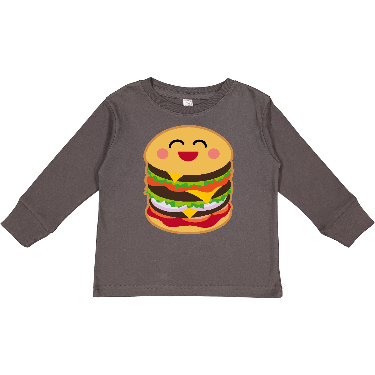 Inktastic Hamburger Kawaii Toddler Long Sleeve T-Shirt Burger Food Fast Bbq Cute - Picture 3 of 8