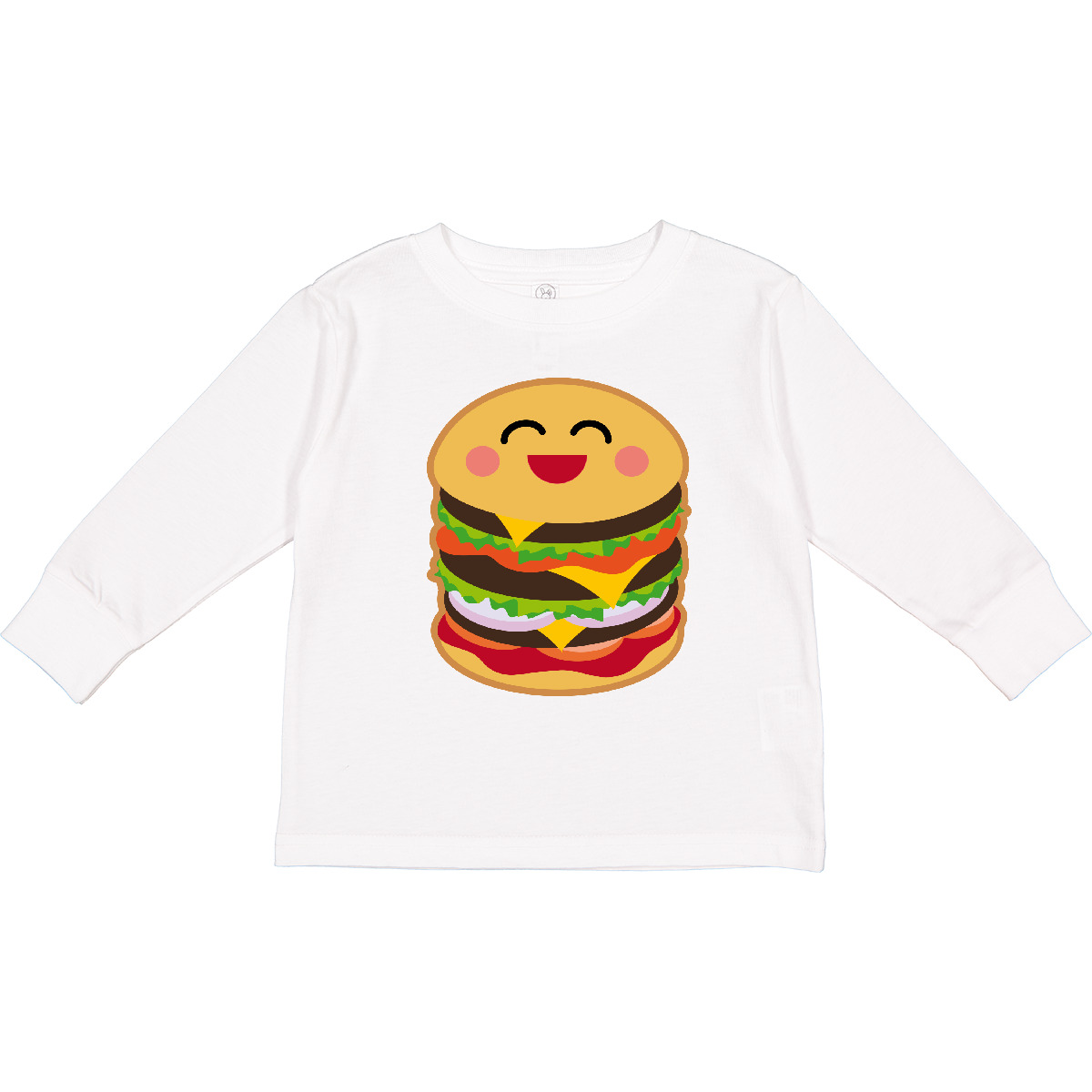 Inktastic Hamburger Kawaii Toddler Long Sleeve T-Shirt Burger Food Fast Bbq Cute - Picture 8 of 8
