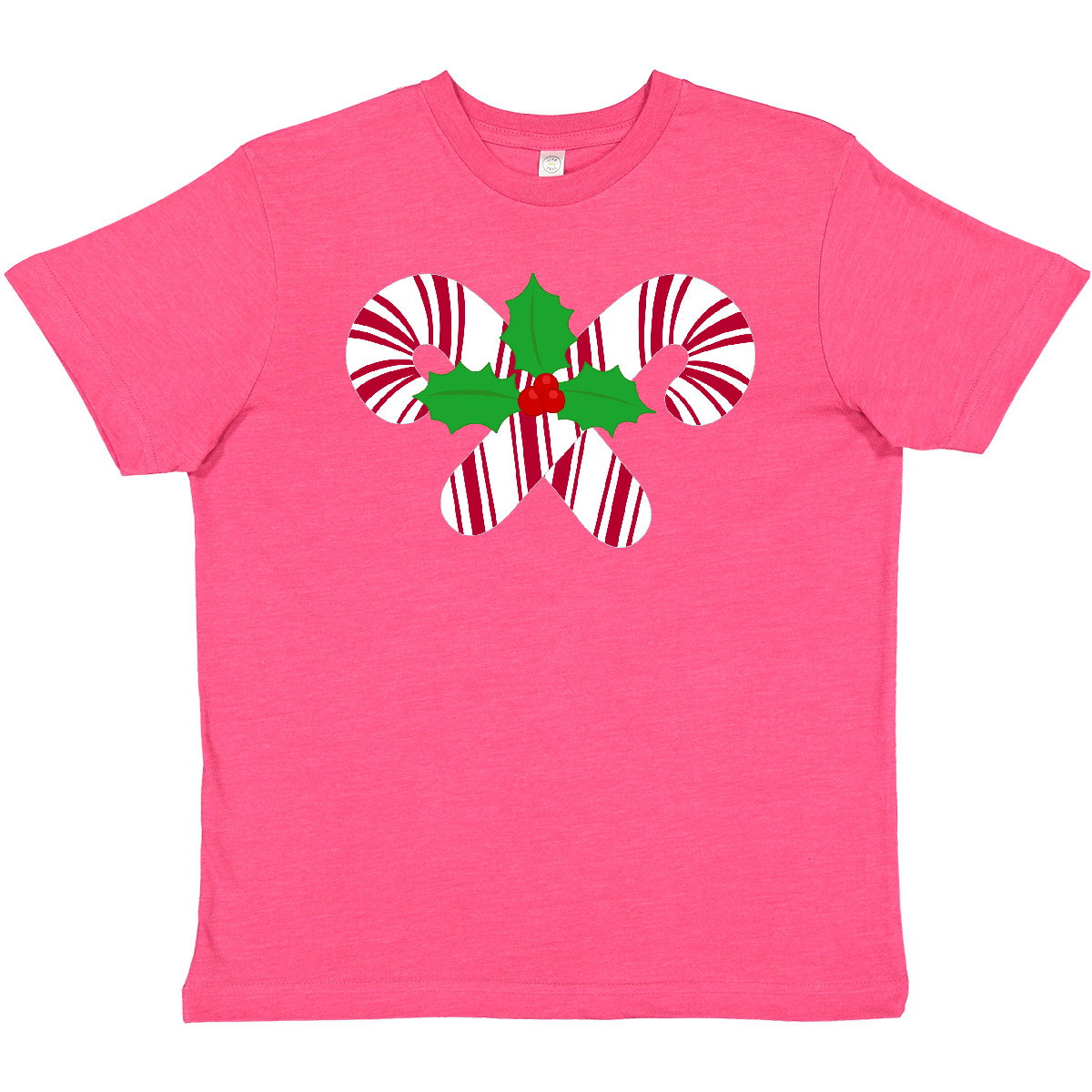 Inktastic Candy Canes And Holly Christmas Youth T-Shirt Holiday Cute Clothing - Picture 9 of 10