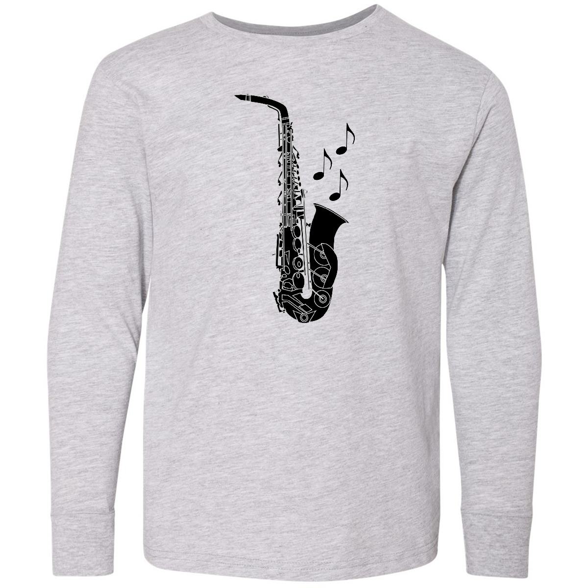 Inktastic Saxophone Musician Band Gift Idea Youth Long Sleeve T-Shirt Sax Player - Picture 2 of 3