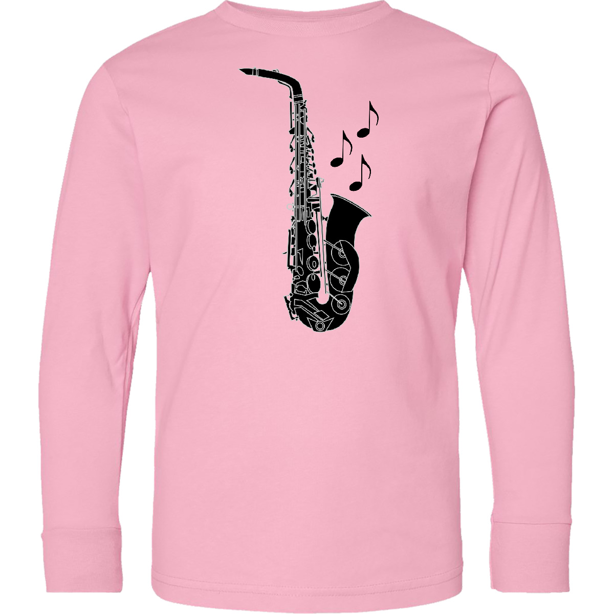 Inktastic Saxophone Musician Band Gift Idea Youth Long Sleeve T-Shirt Sax Player - Picture 3 of 3