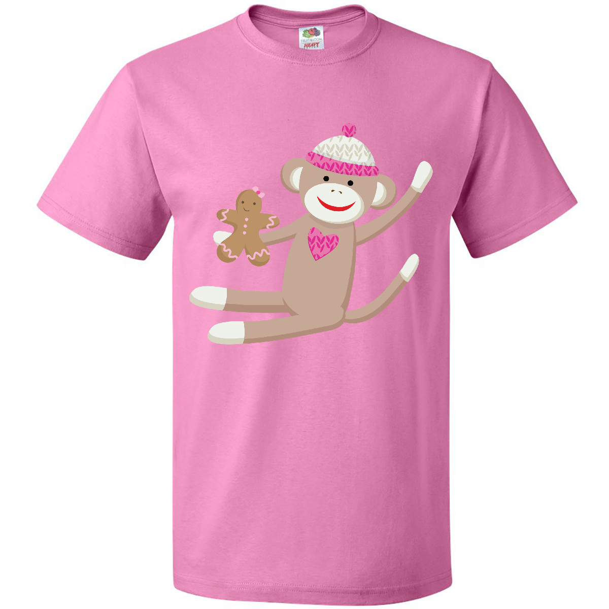 Inktastic Sock Monkey Gingerbread T-Shirt Christmas Winter Holiday Man Mens Tees - Picture 2 of 8