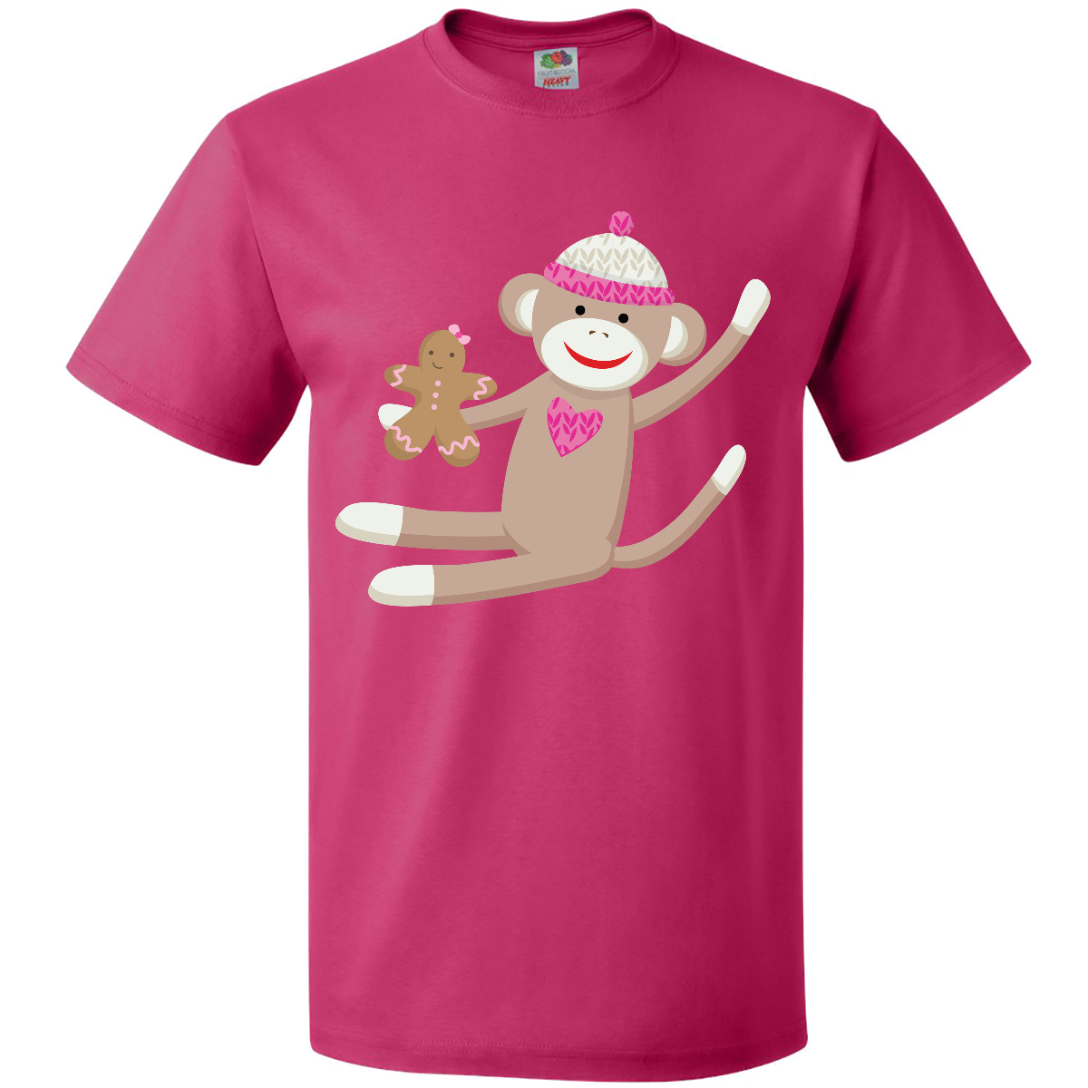 Inktastic Sock Monkey Gingerbread T-Shirt Christmas Winter Holiday Man Mens Tees - Picture 4 of 8