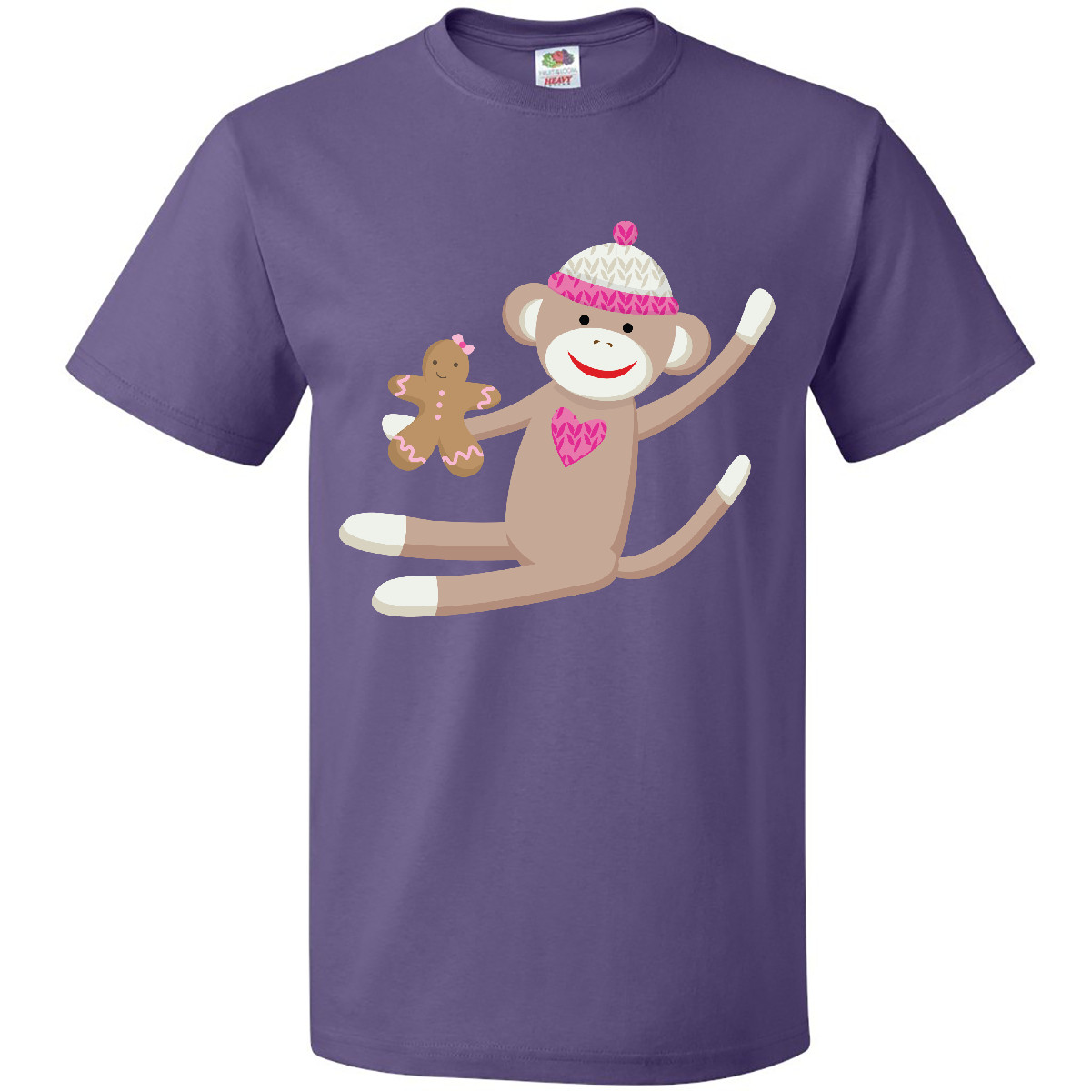 Inktastic Sock Monkey Gingerbread T-Shirt Christmas Winter Holiday Man Mens Tees - Picture 8 of 8