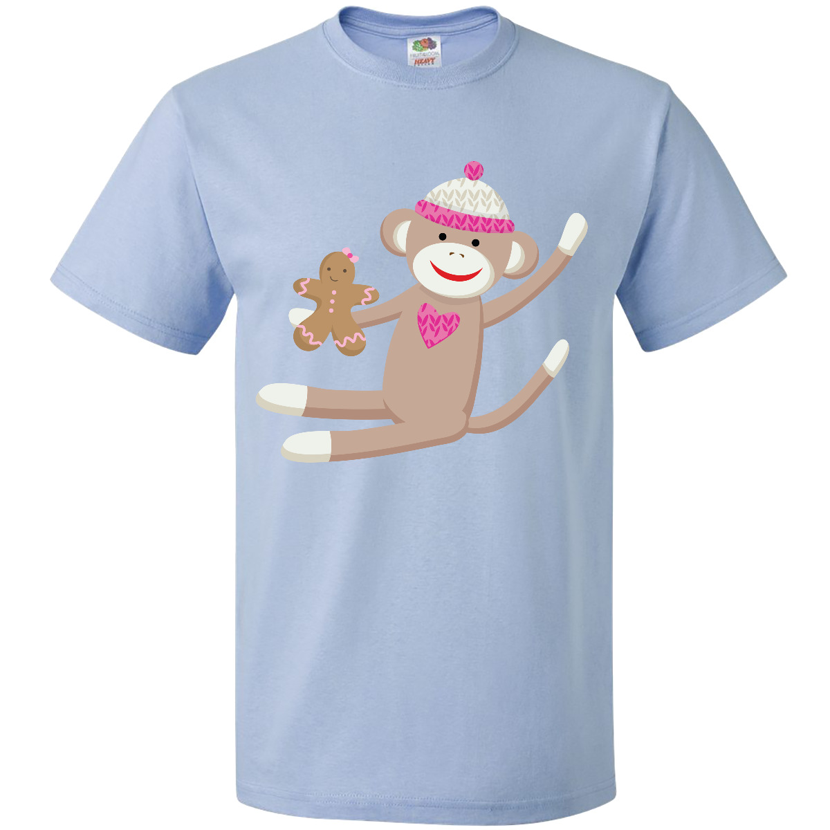 Inktastic Sock Monkey Gingerbread T-Shirt Christmas Winter Holiday Man Mens Tees - Picture 7 of 8
