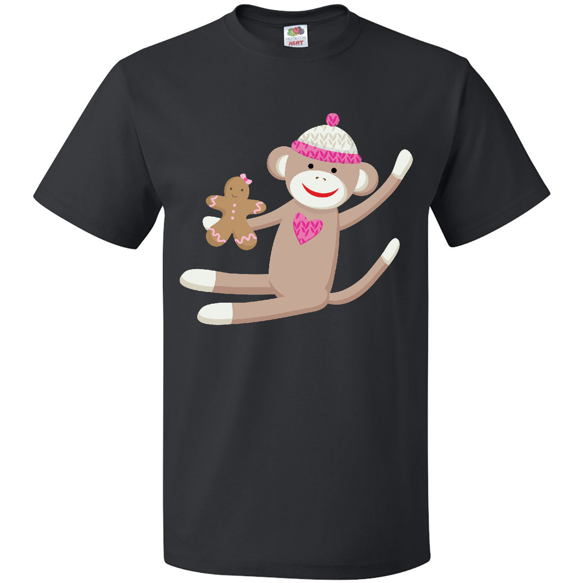 Inktastic Sock Monkey Gingerbread T-Shirt Christmas Winter Holiday Man Mens Tees - Picture 3 of 8