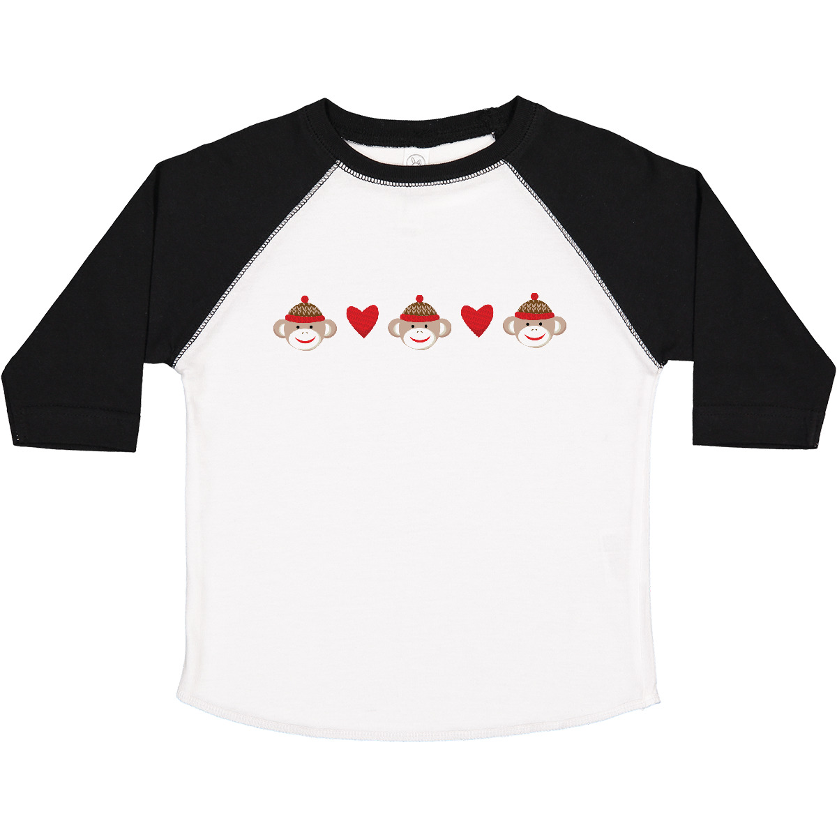 Camiseta Inktastic Calcetín Mono Corazón Borde Niño Pequeño Corazones Con Monos Trillizos - Imagen 15 de 15
