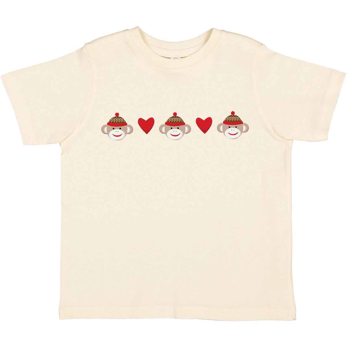 Camiseta Inktastic Calcetín Mono Corazón Borde Niño Pequeño Corazones Con Monos Trillizos - Imagen 9 de 15