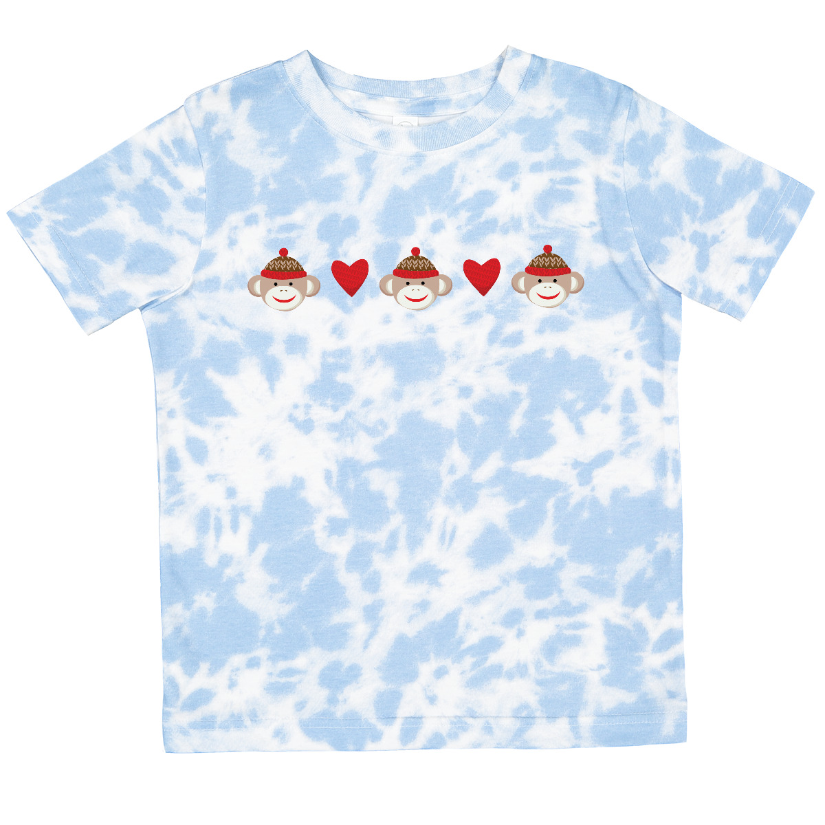 Camiseta Inktastic Calcetín Mono Corazón Borde Niño Pequeño Corazones Con Monos Trillizos - Imagen 13 de 15