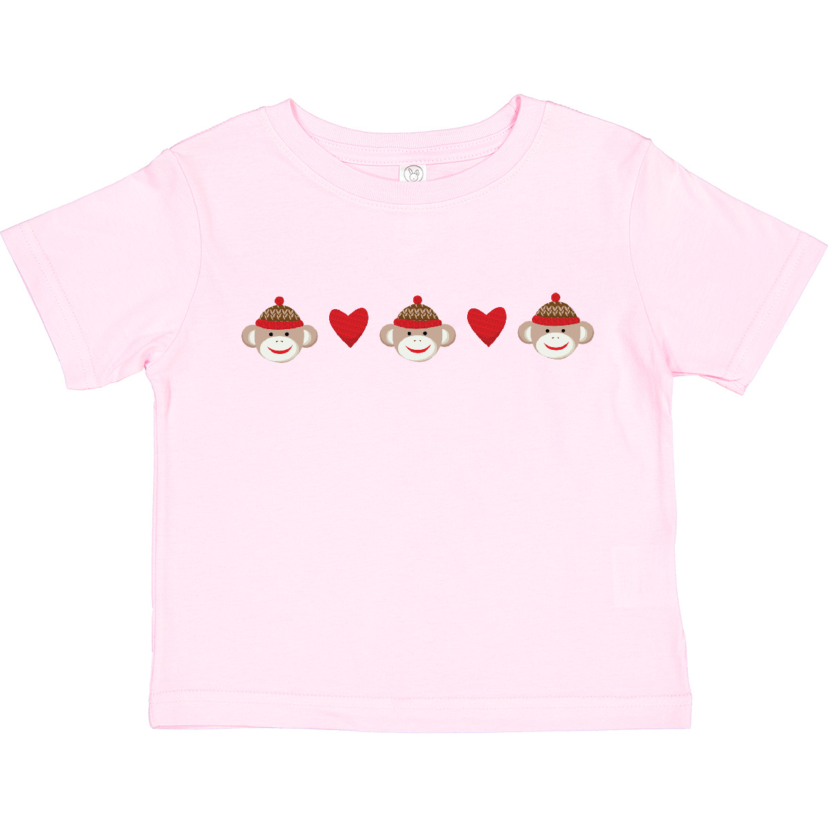 Camiseta Inktastic Calcetín Mono Corazón Borde Niño Pequeño Corazones Con Monos Trillizos - Imagen 11 de 15