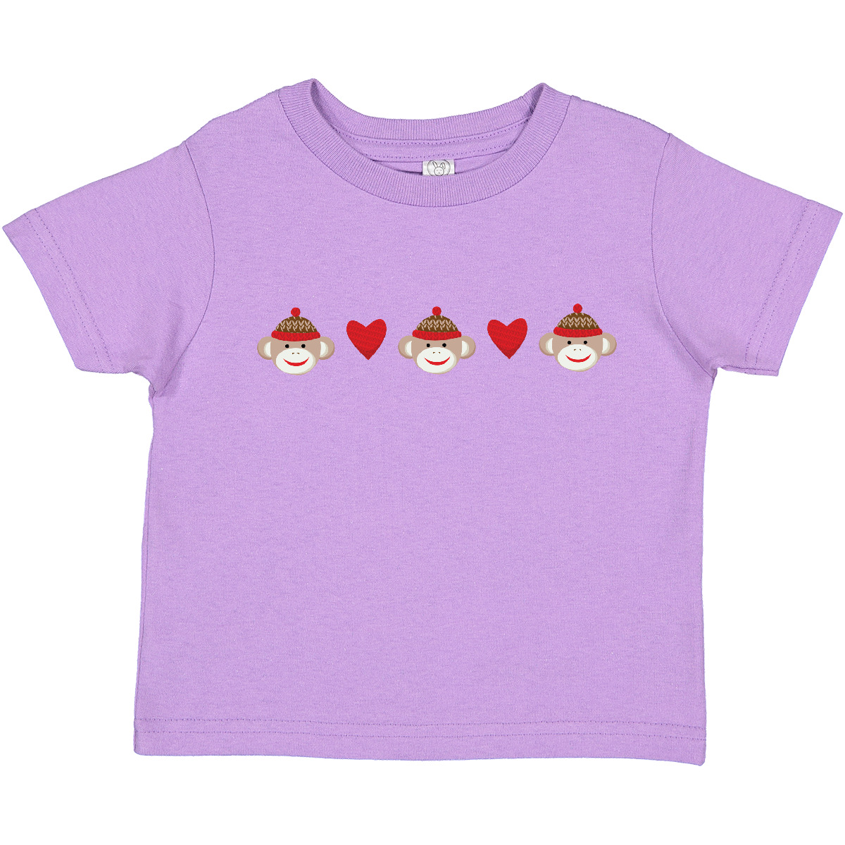 Camiseta Inktastic Calcetín Mono Corazón Borde Niño Pequeño Corazones Con Monos Trillizos - Imagen 8 de 15