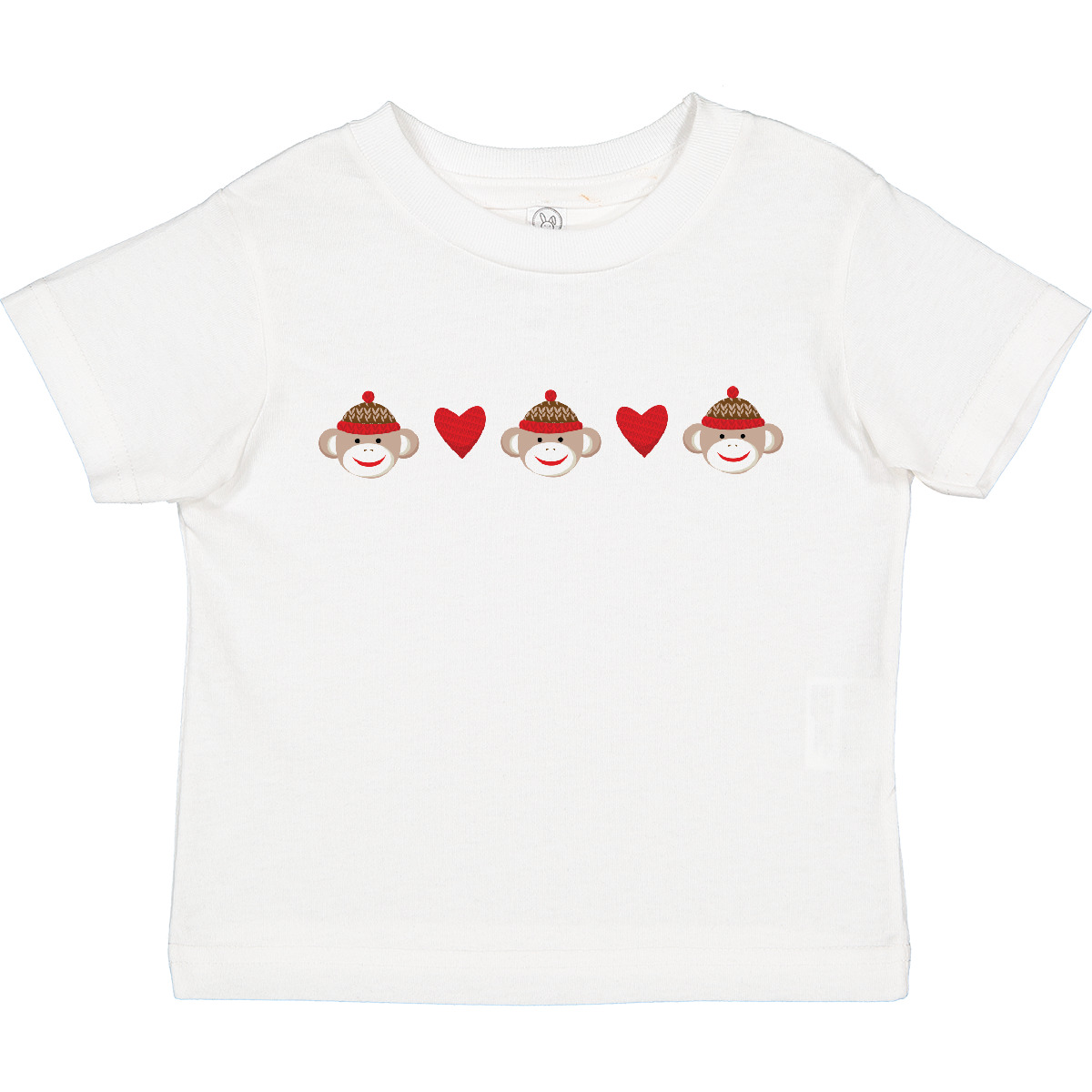 Camiseta Inktastic Calcetín Mono Corazón Borde Niño Pequeño Corazones Con Monos Trillizos - Imagen 14 de 15
