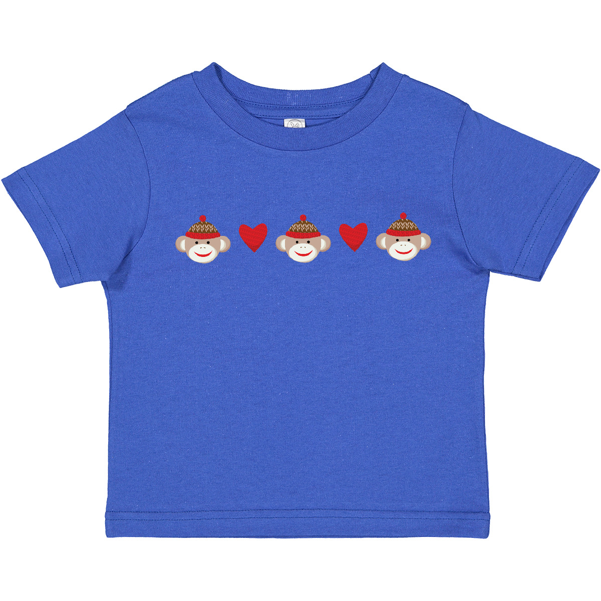 Camiseta Inktastic Calcetín Mono Corazón Borde Niño Pequeño Corazones Con Monos Trillizos - Imagen 12 de 15