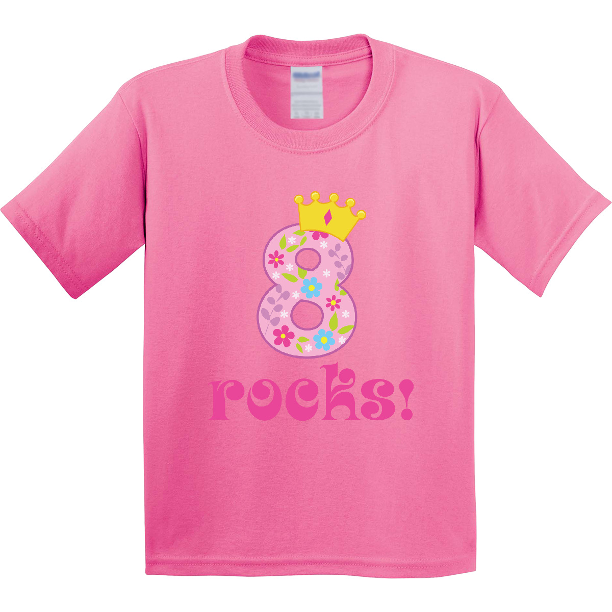 Inktastic 8th Birthday Rocks Girls 8 Year Old Youth T-Shirt Eighth Pink Tee Kids - Picture 2 of 10
