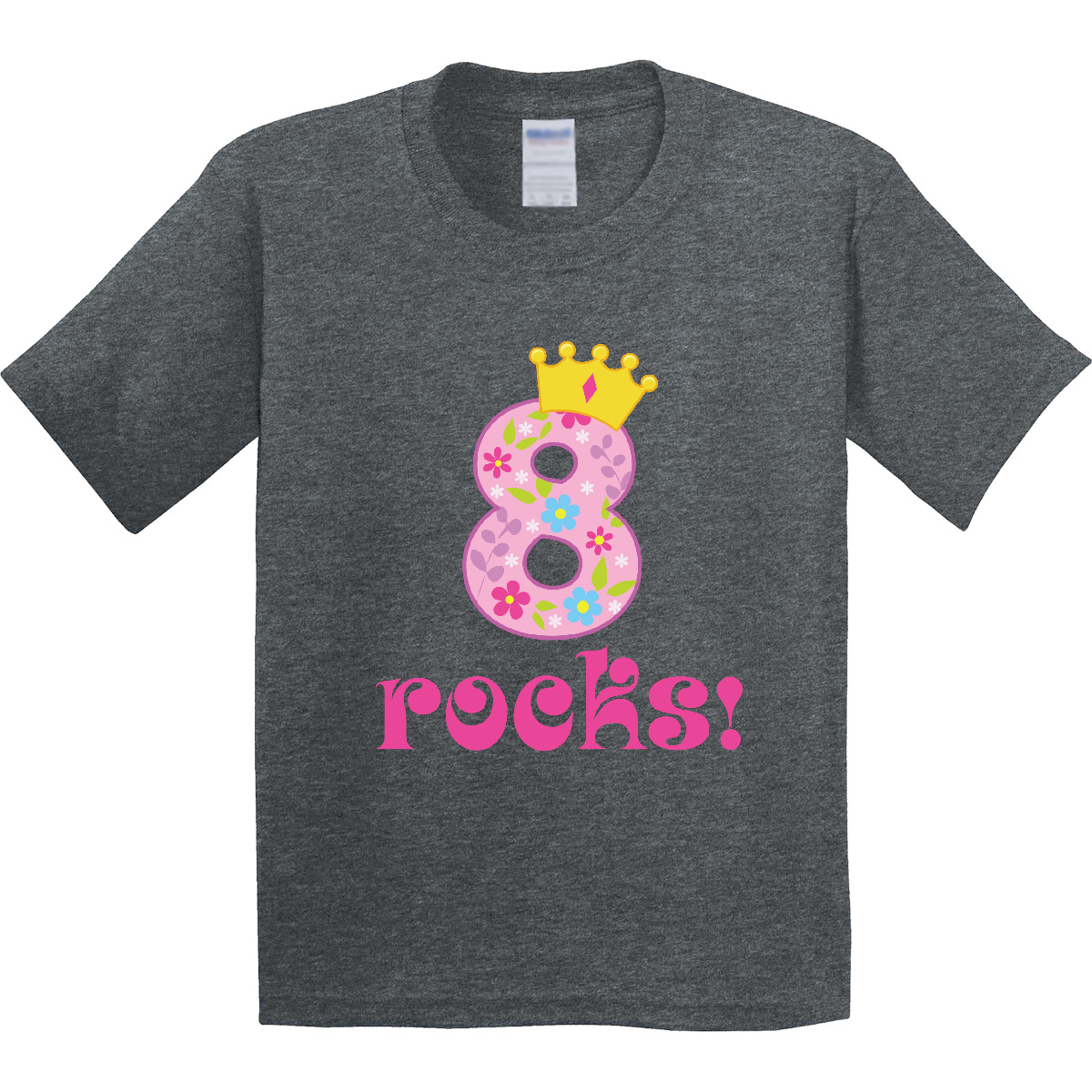 Inktastic 8th Birthday Rocks Girls 8 Year Old Youth T-Shirt Eighth Pink Tee Kids - Picture 8 of 10