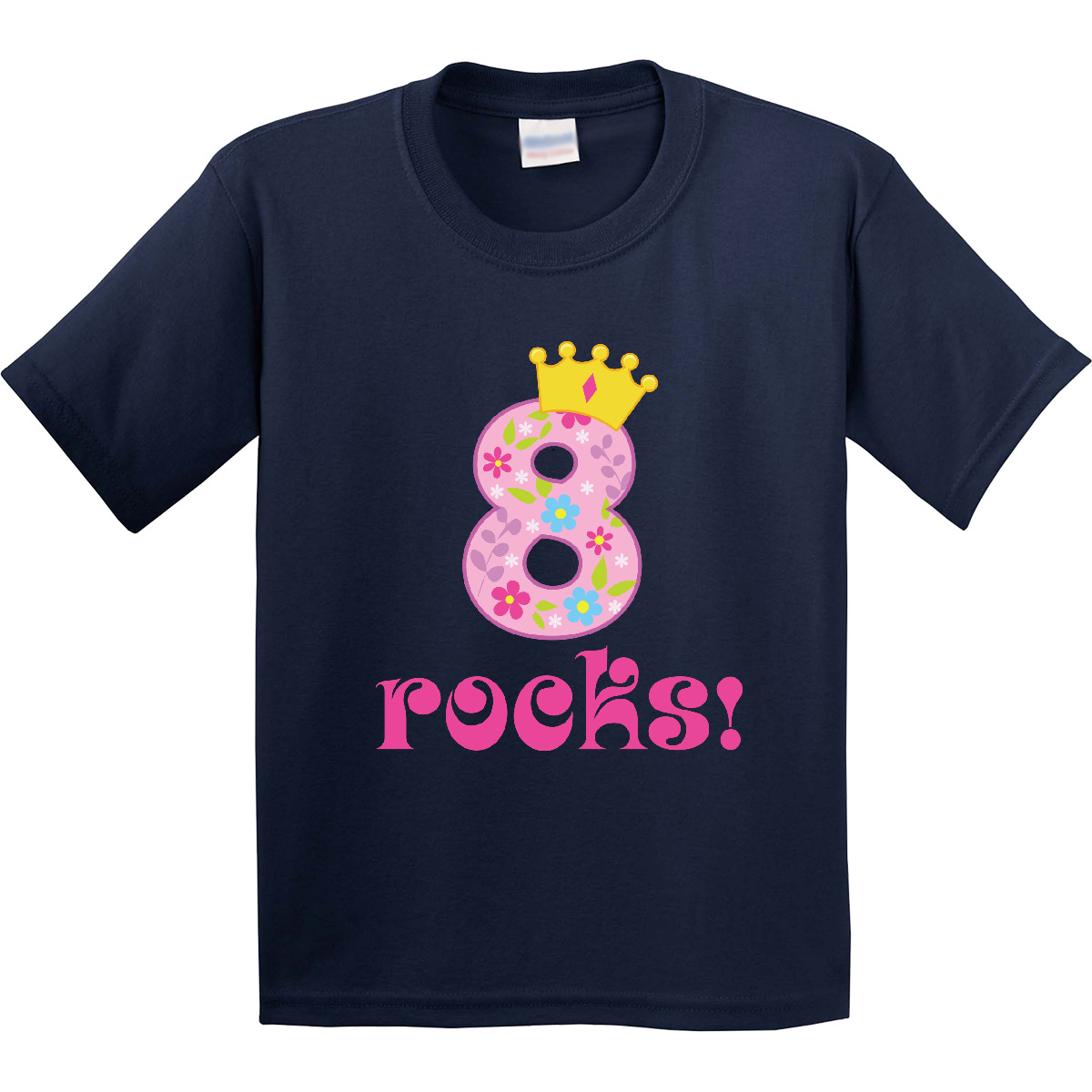 Inktastic 8th Birthday Rocks Girls 8 Year Old Youth T-Shirt Eighth Pink Tee Kids - Picture 5 of 10