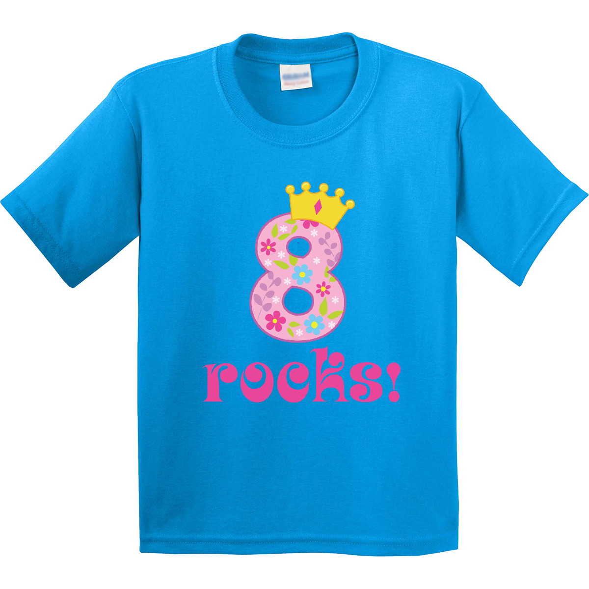 Inktastic 8th Birthday Rocks Girls 8 Year Old Youth T-Shirt Eighth Pink Tee Kids - Picture 7 of 10