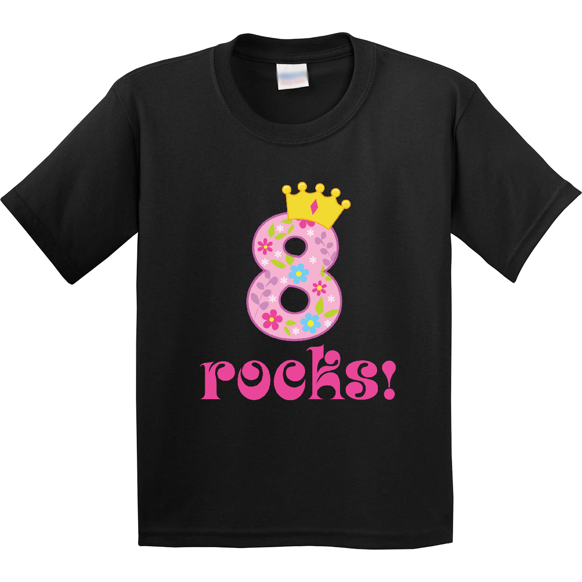 Inktastic 8th Birthday Rocks Girls 8 Year Old Youth T-Shirt Eighth Pink Tee Kids - Picture 3 of 10