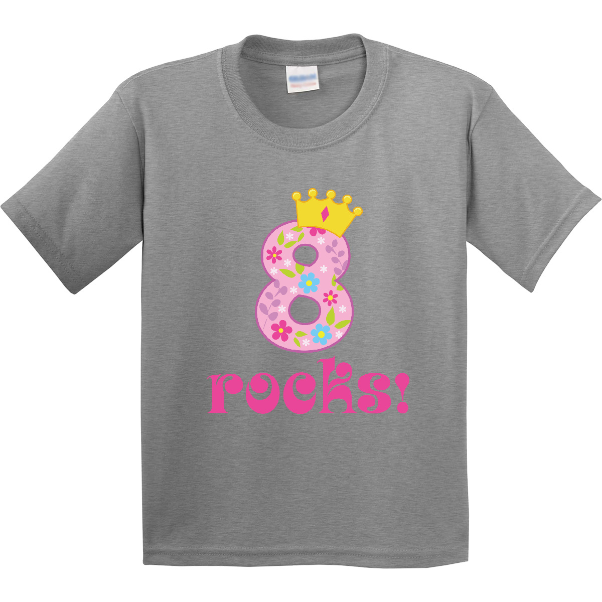 Inktastic 8th Birthday Rocks Girls 8 Year Old Youth T-Shirt Eighth Pink Tee Kids - Picture 4 of 10