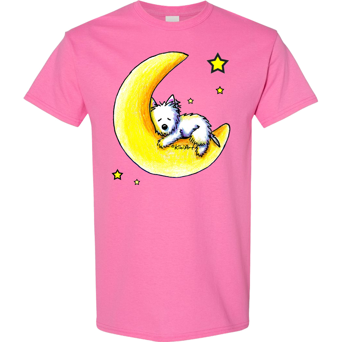 Inktastic Lunar Love Westie T-Shirt – KiniArt Terrier Dog Moon Stars Mens Tees