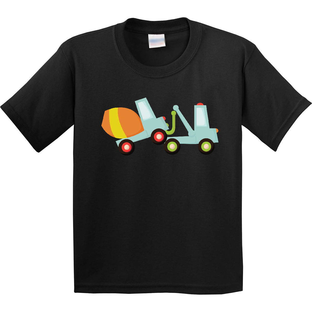Inktastic Tow Truck Construction Youth T-Shirt Cement Mixer Trucks Worker Cute - Picture 2 of 10