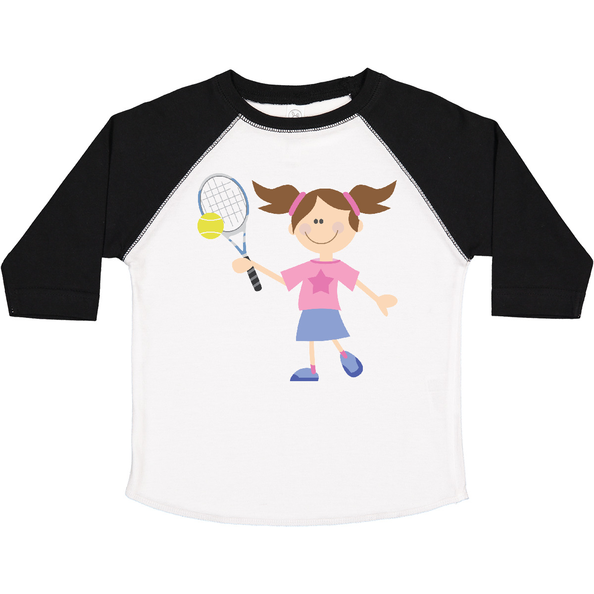 Camiseta de tenis Inktastic niña niño raqueta deportiva pelota niñas niños lindo futuro - Imagen 13 de 13