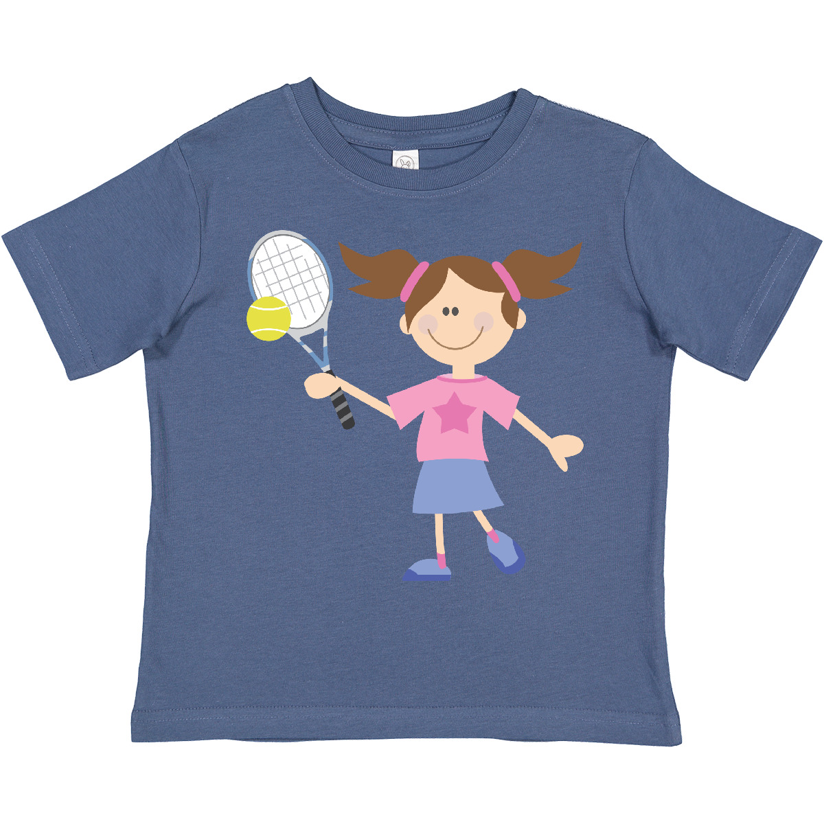 Camiseta de tenis Inktastic niña niño raqueta deportiva pelota niñas niños lindo futuro - Imagen 6 de 13