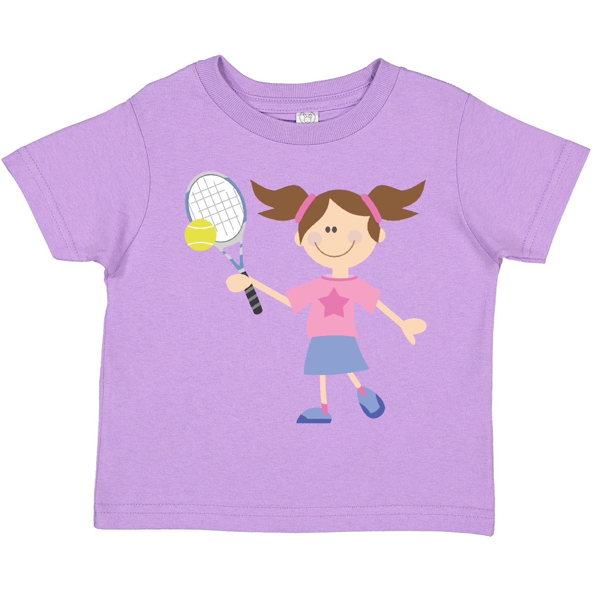 Camiseta de tenis Inktastic niña niño raqueta deportiva pelota niñas niños lindo futuro - Imagen 7 de 13