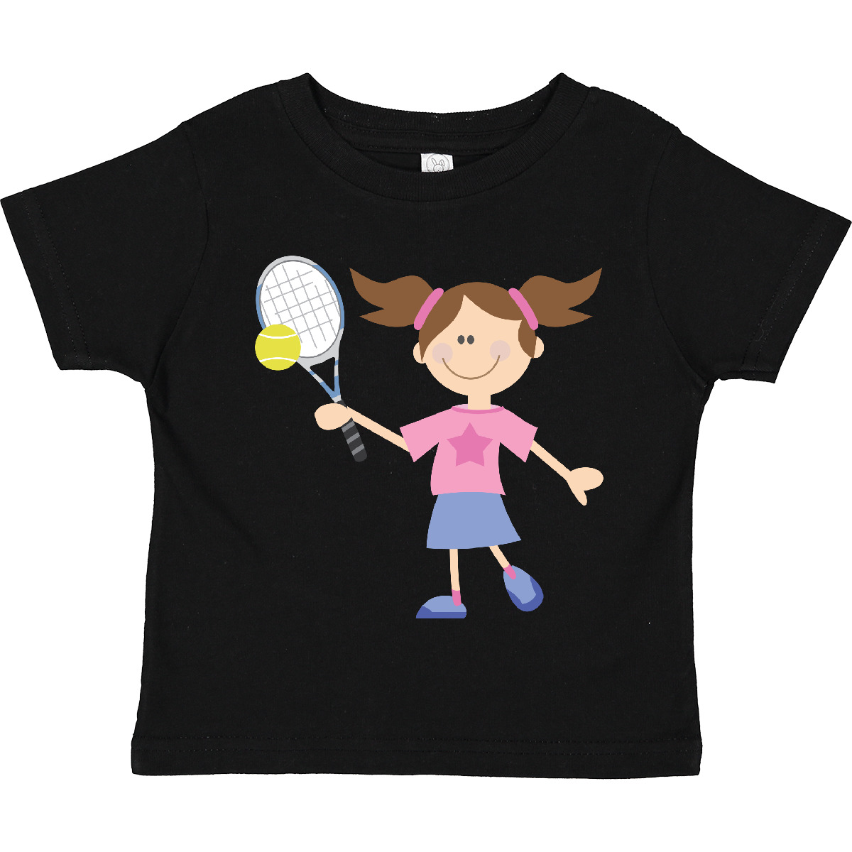 Camiseta de tenis Inktastic niña niño raqueta deportiva pelota niñas niños lindo futuro - Imagen 3 de 13