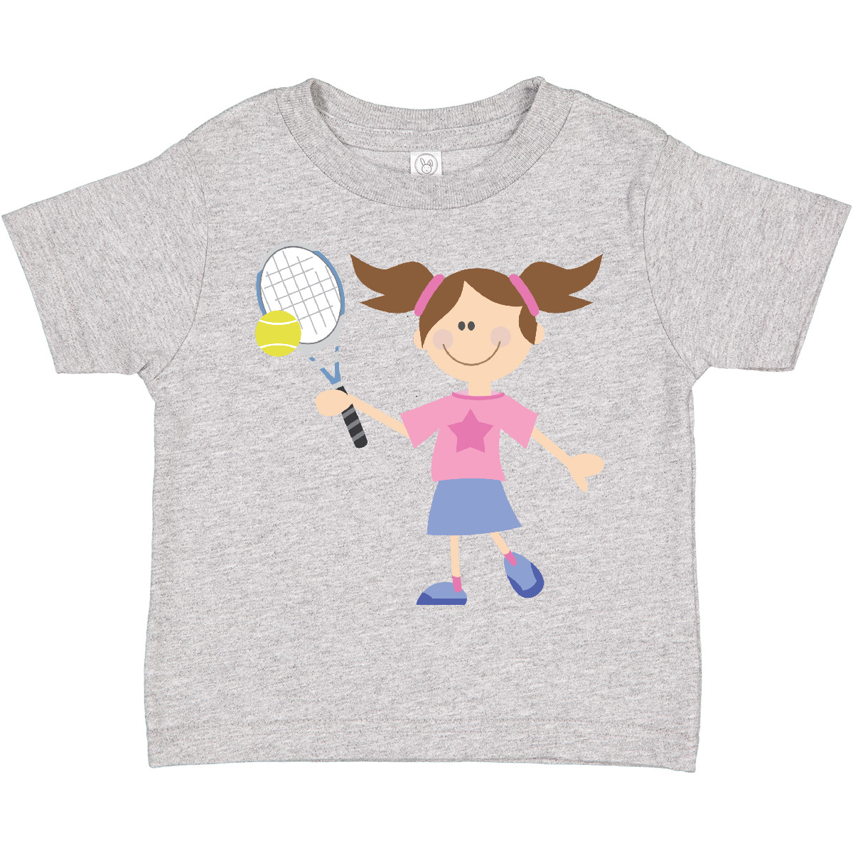 Camiseta de tenis Inktastic niña niño raqueta deportiva pelota niñas niños lindo futuro - Imagen 4 de 13