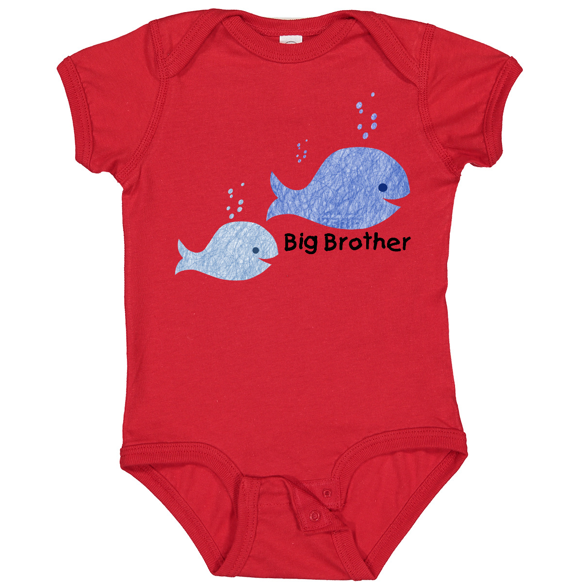Inktastic Big Brother With Lil' Brother Baby Bodysuit Little Siblings Whales - Picture 10 of 12