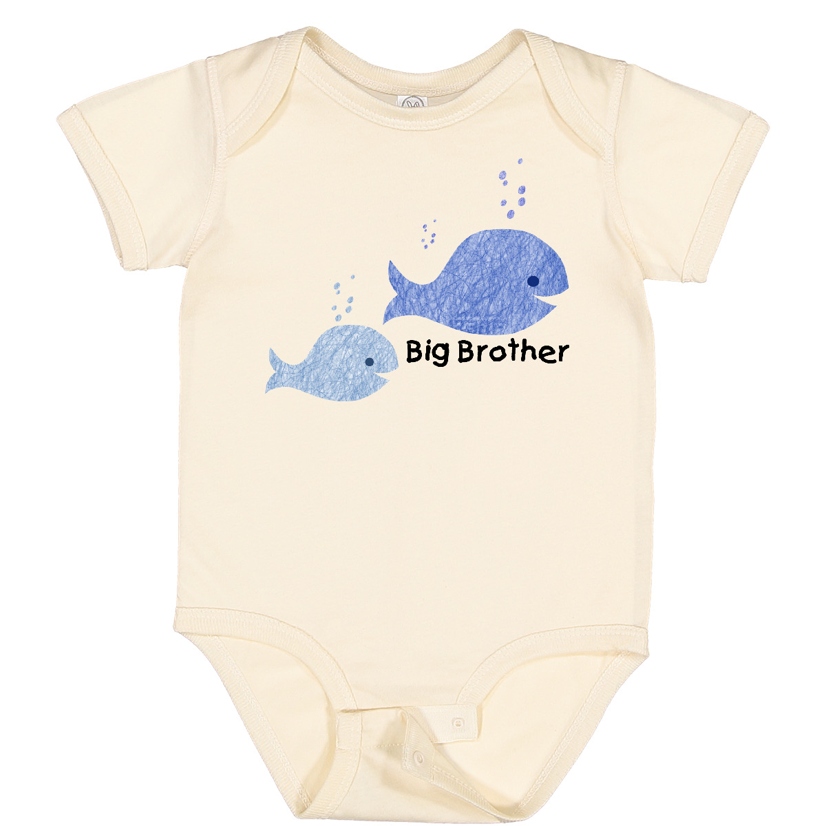 Inktastic Big Brother With Lil' Brother Baby Bodysuit Little Siblings Whales - Picture 8 of 12