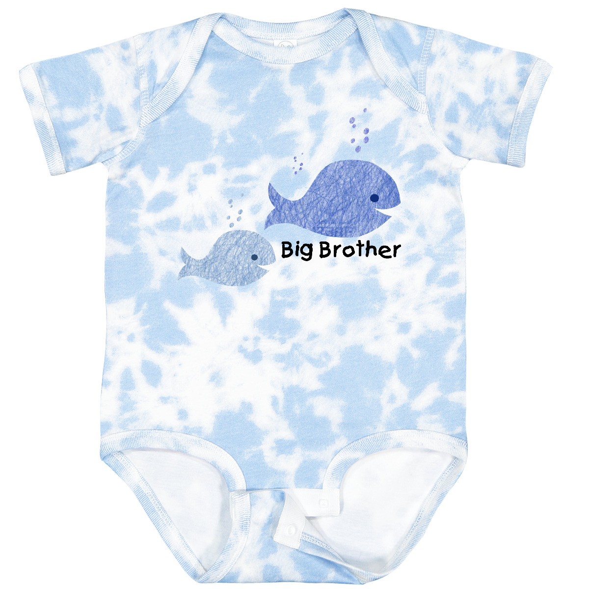 Inktastic Big Brother With Lil' Brother Baby Bodysuit Little Siblings Whales - Picture 11 of 12