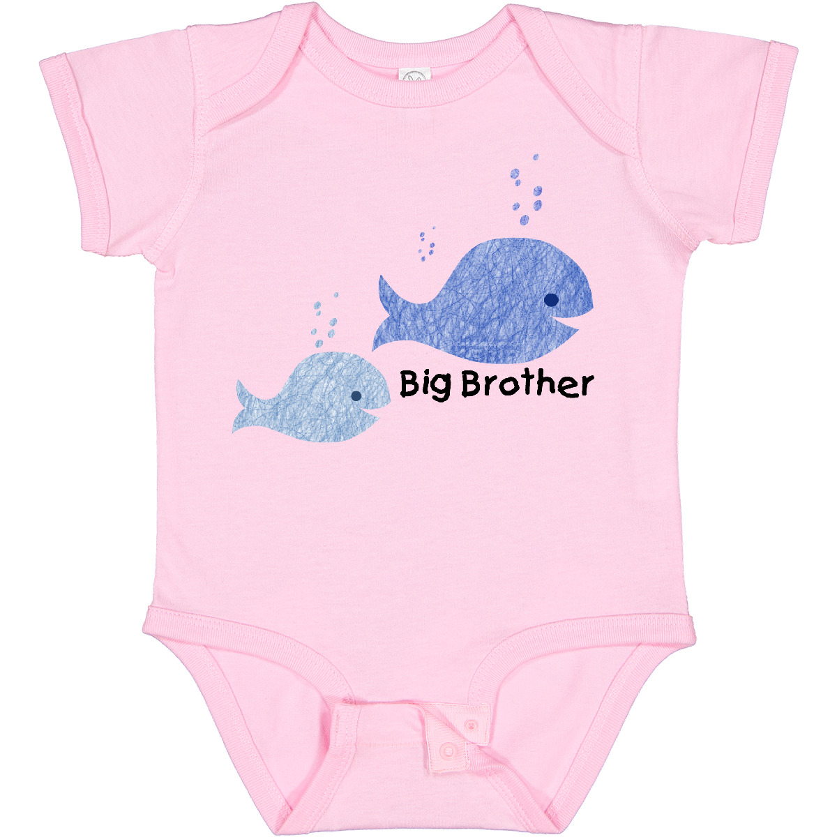 Inktastic Big Brother With Lil' Brother Baby Bodysuit Little Siblings Whales - Picture 9 of 12