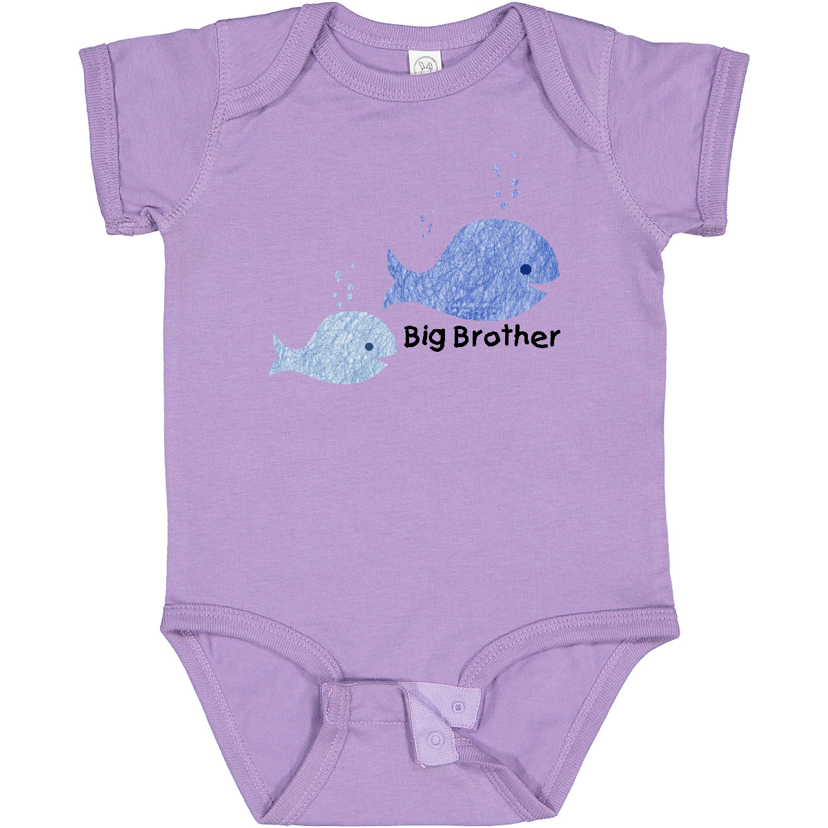 Inktastic Big Brother With Lil' Brother Baby Bodysuit Little Siblings Whales - Picture 7 of 12