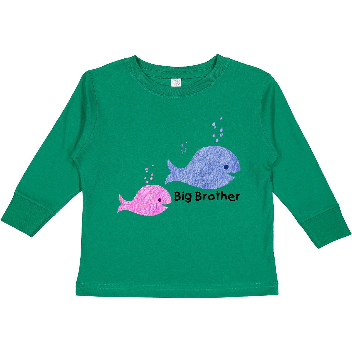 Inktastic Big Brother With Lil' Sister Toddler Long Sleeve T-Shirt Whales Whale - Picture 5 of 9