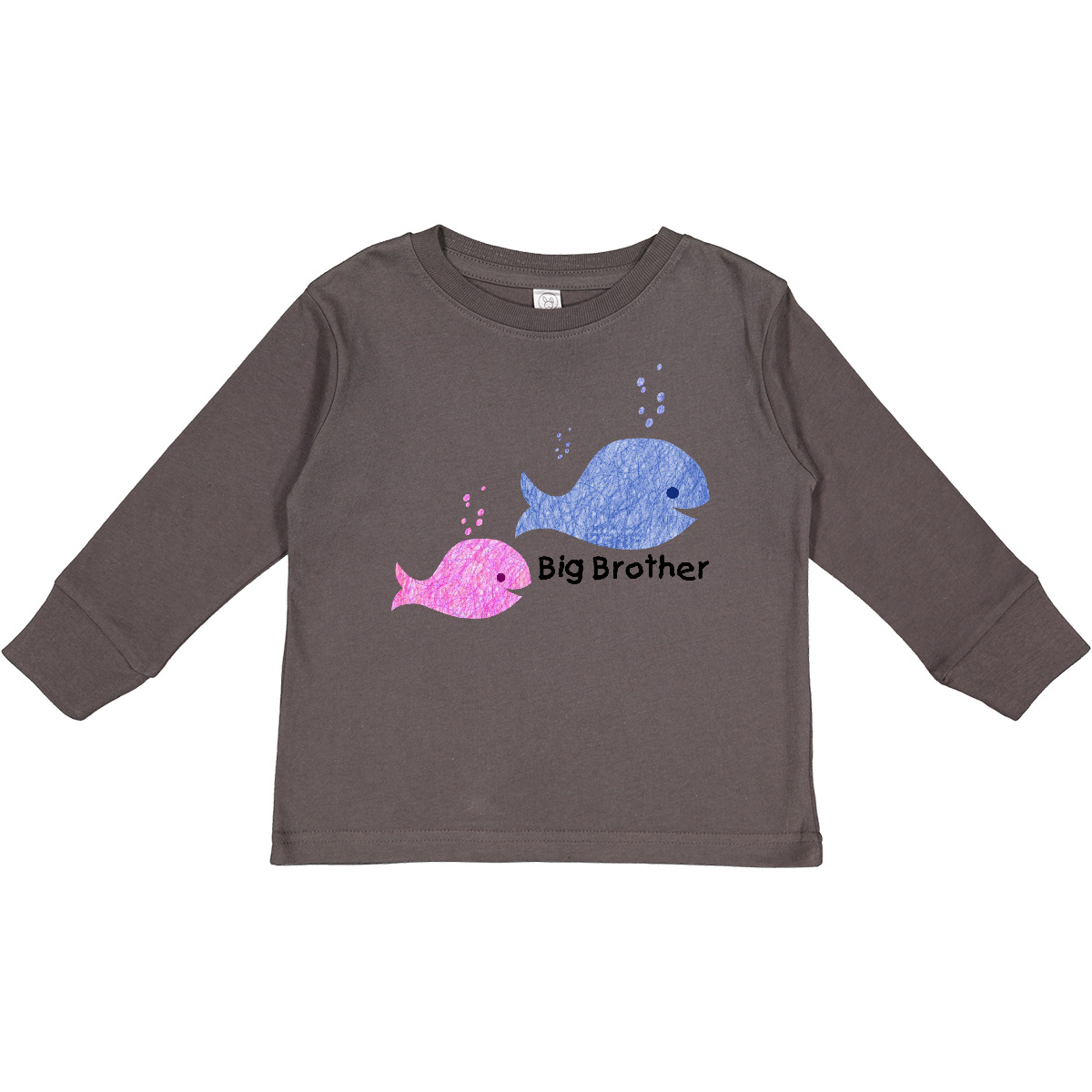 Inktastic Big Brother With Lil' Sister Toddler Long Sleeve T-Shirt Whales Whale - Picture 3 of 9