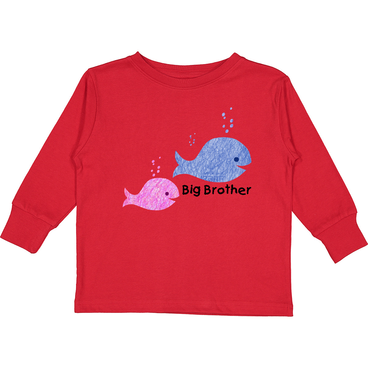 Inktastic Big Brother With Lil' Sister Toddler Long Sleeve T-Shirt Whales Whale - Picture 7 of 9