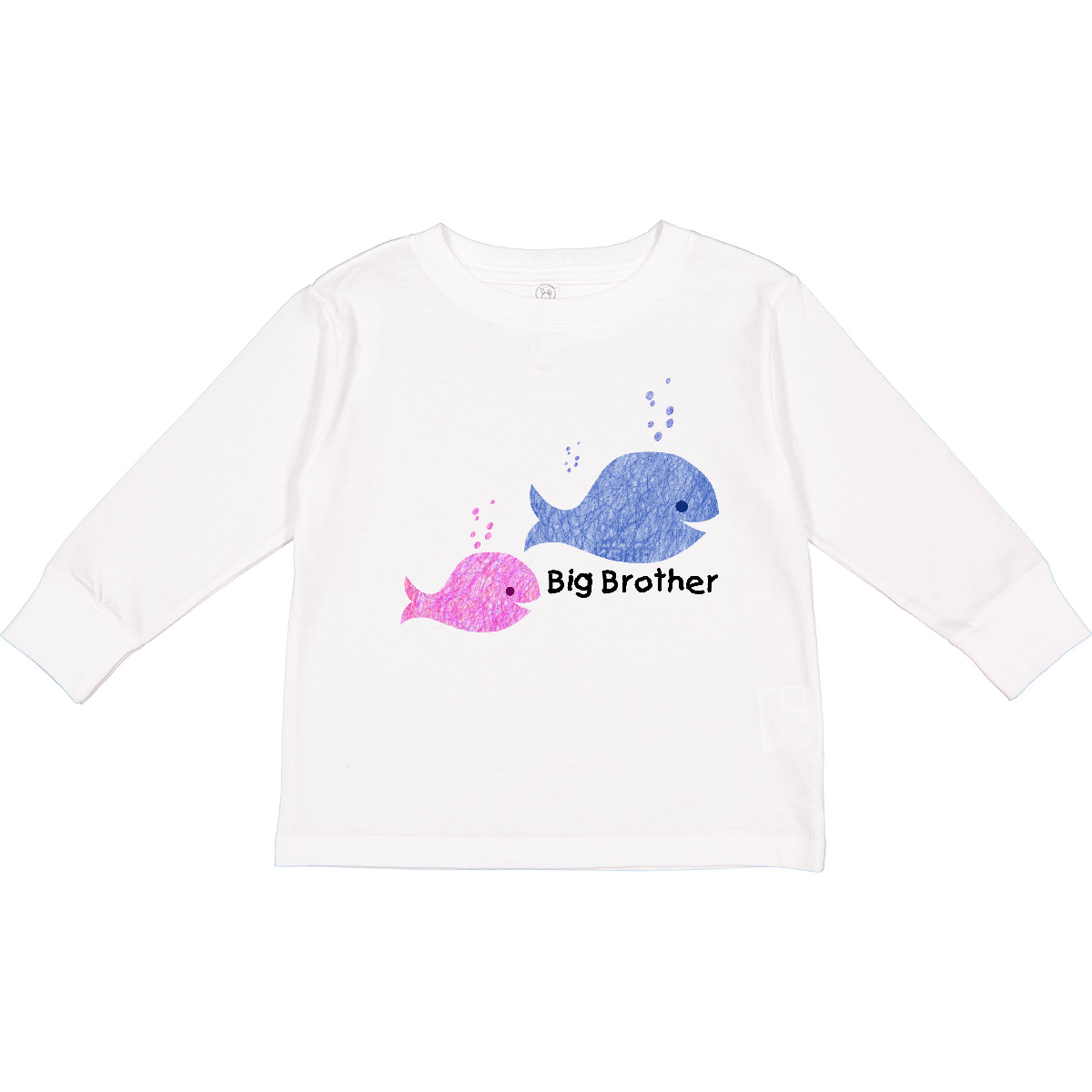 Inktastic Big Brother With Lil' Sister Toddler Long Sleeve T-Shirt Whales Whale - Picture 9 of 9