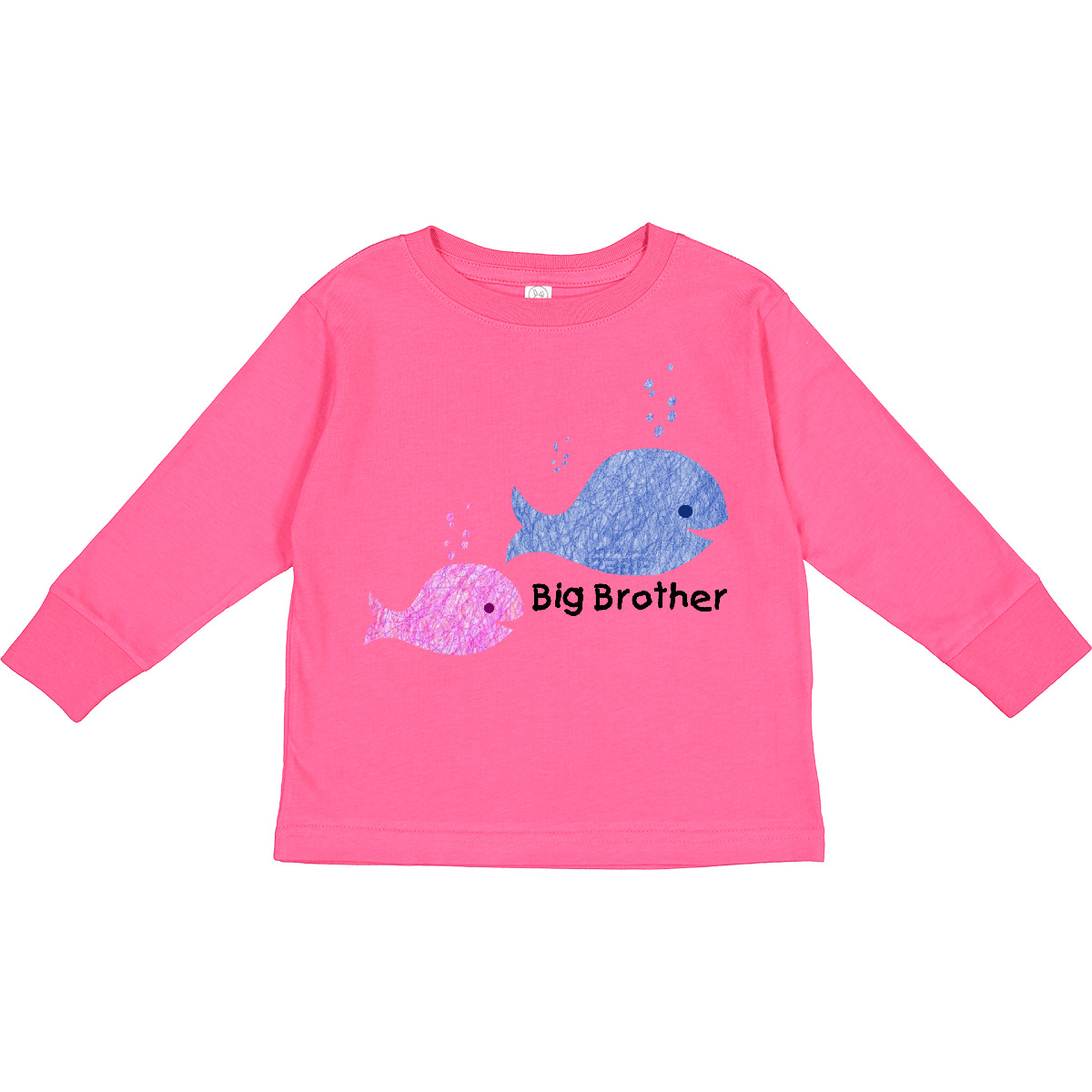 Inktastic Big Brother With Lil' Sister Toddler Long Sleeve T-Shirt Whales Whale - Picture 4 of 9