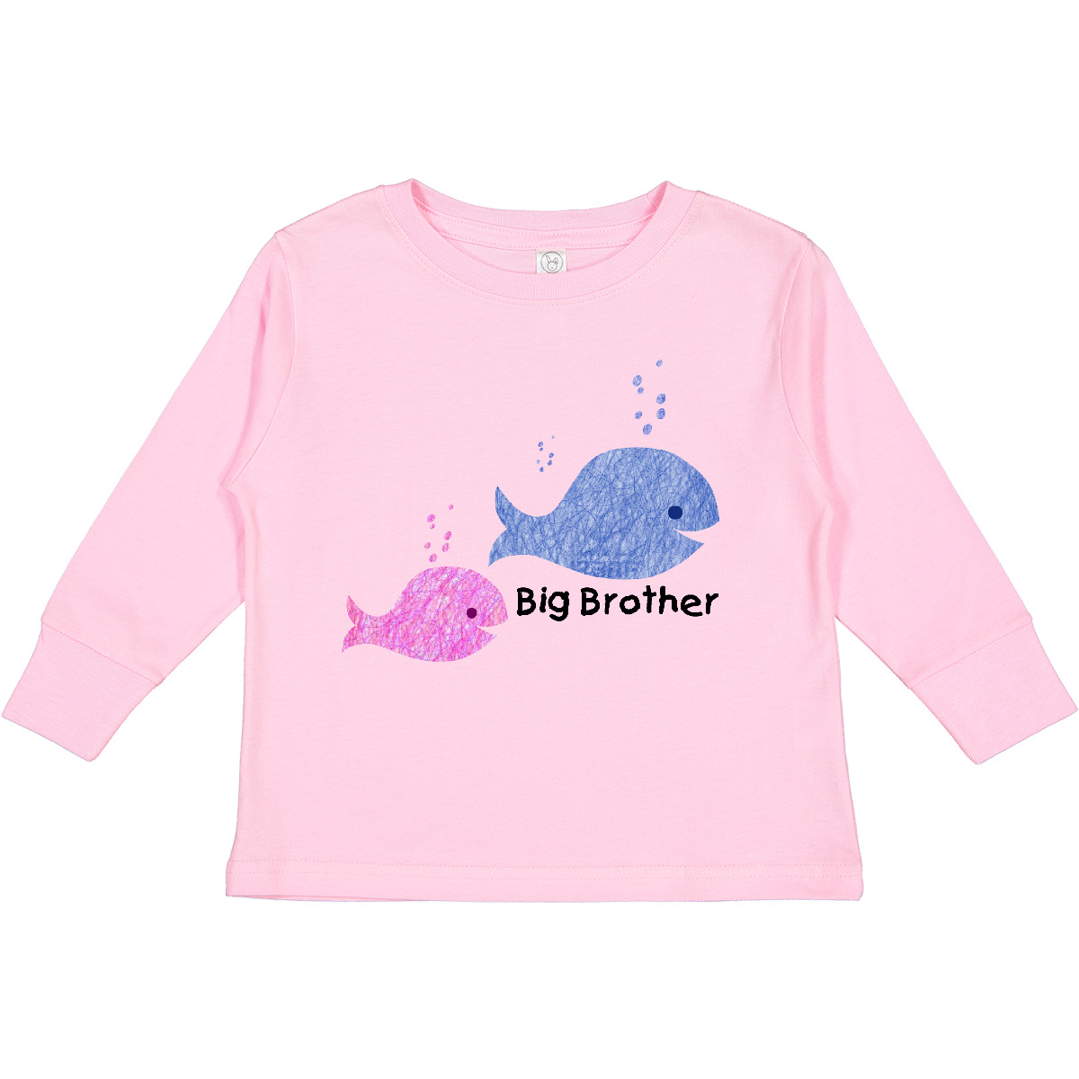 Inktastic Big Brother With Lil' Sister Toddler Long Sleeve T-Shirt Whales Whale - Picture 6 of 9