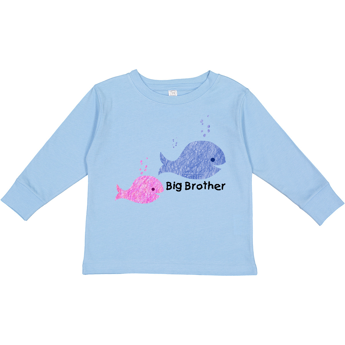 Inktastic Big Brother With Lil' Sister Toddler Long Sleeve T-Shirt Whales Whale - Picture 2 of 9