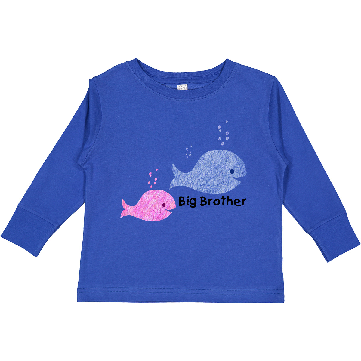 Inktastic Big Brother With Lil' Sister Toddler Long Sleeve T-Shirt Whales Whale - Picture 8 of 9