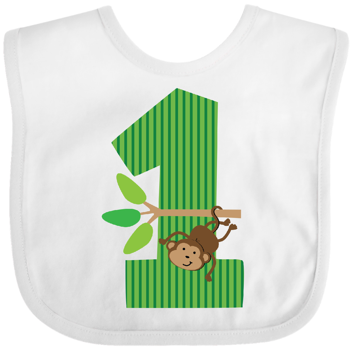 Inktastic 1st Birthday Monkey Baby Bib Babys First Number 1 Jungle Cute Safari - Picture 5 of 10