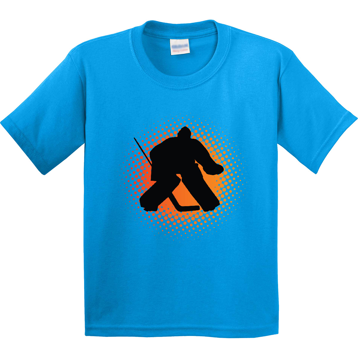 Inktastic Ice Hockey Goalie Sports Youth T-Shirt Silhouette Member Position Tee - Picture 4 of 9