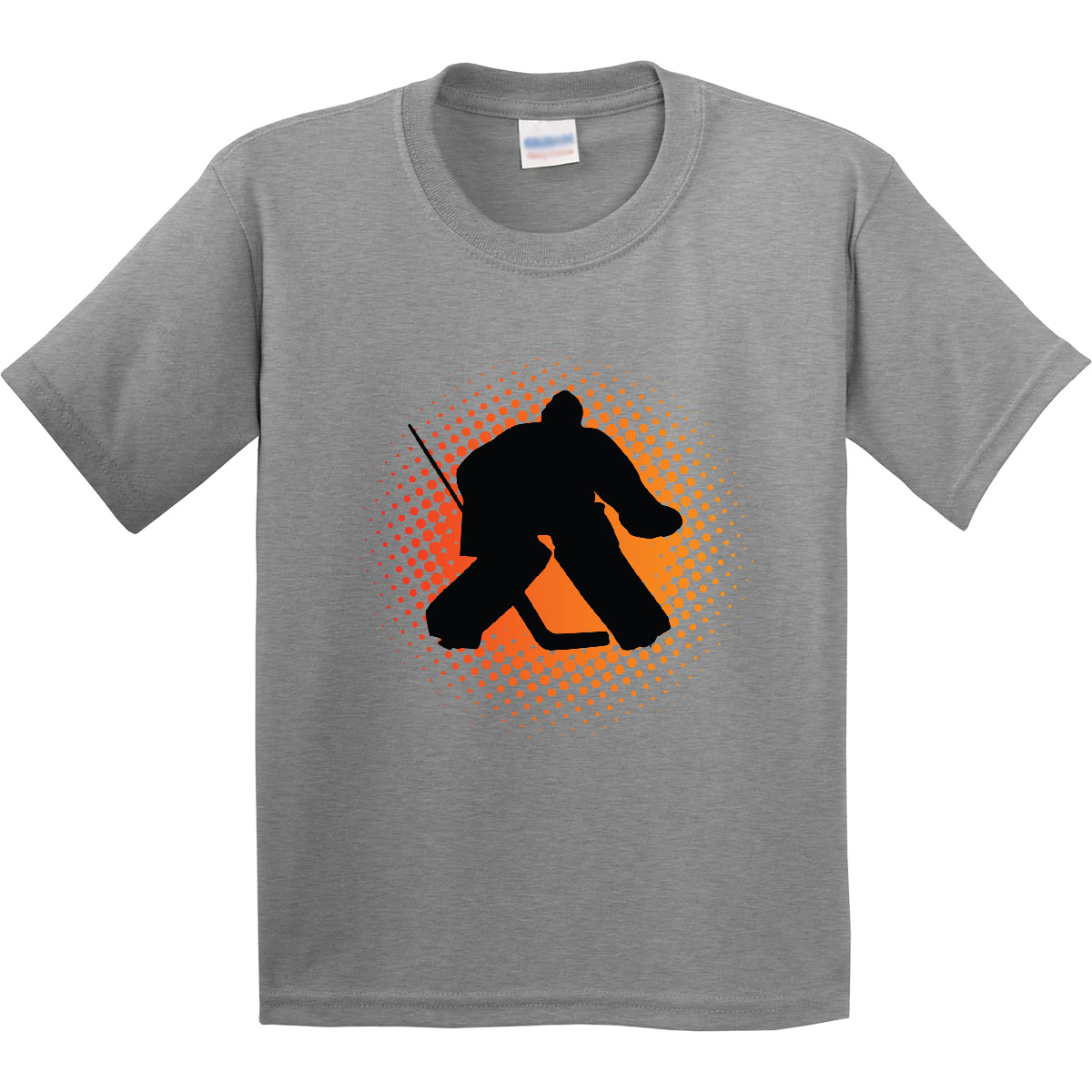 Inktastic Ice Hockey Goalie Sports Youth T-Shirt Silhouette Member Position Tee - Picture 2 of 9