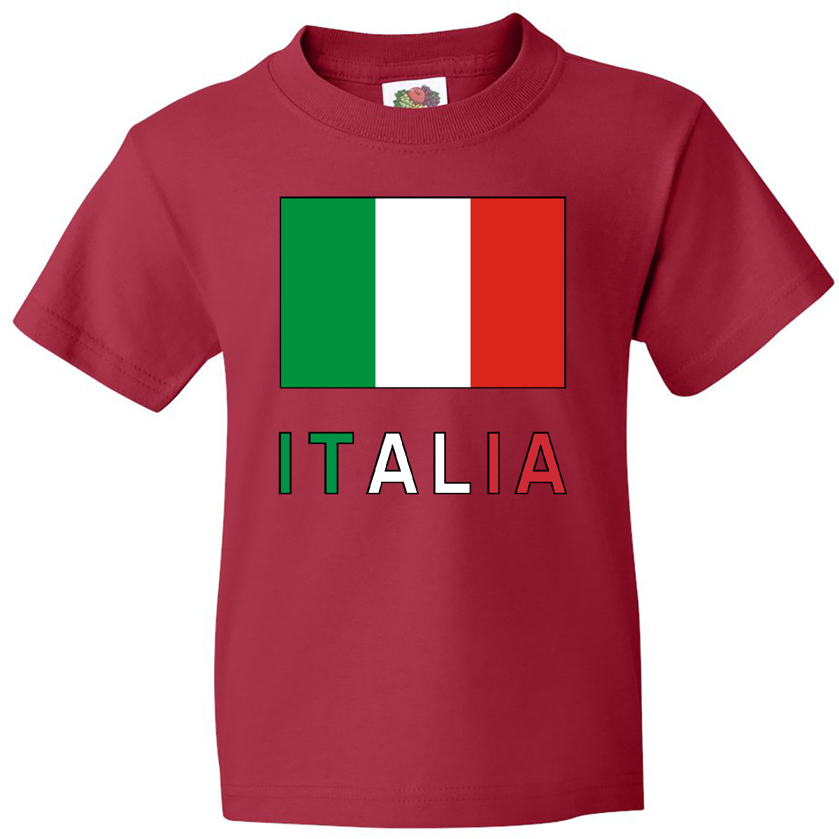 Inktastic Italy Flag & Italia - Black Border Youth T-Shirt Italian Tee Kids Teen - Picture 10 of 13